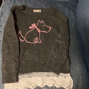 Dog Gray and Pink sweater